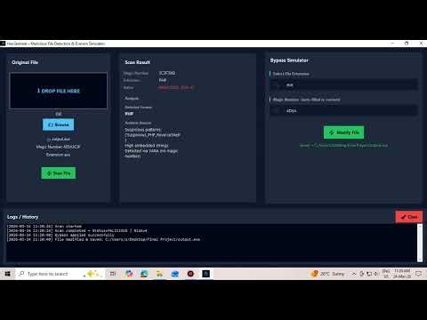 HexSentinel - Malicious File Detection Tool | Magic Number Analysis | Bypass Simulation (Python)