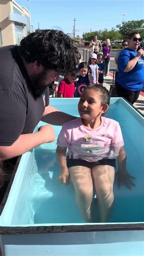 Our girl loves Jesus! Baptized in the name of the Father, the Son, and the Holy Spirit!!