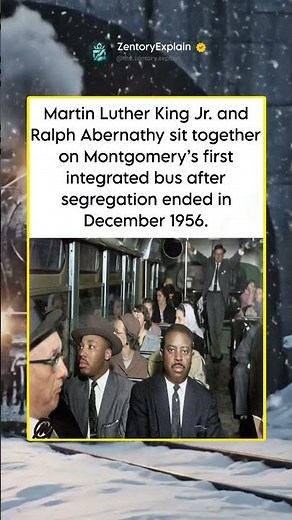 Martin Luther King Jr. and Ralph Abernathy on the First Desegregated Bus, 1956