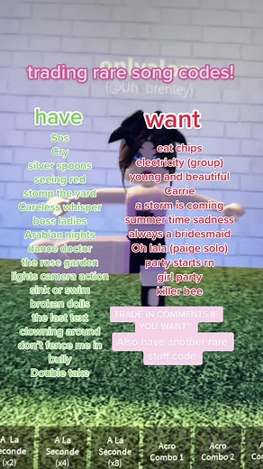 TRADING ALDC ROBLOX SONG CODES #aldc #aldcdancemoms #aldcroblox #oraaldcdancemomsroblox #chloelukasiak #chloelukasiak #maddieziegler #dance #dancemoms #dancemomsroblox