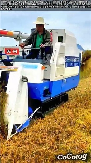 最新コンバインによる効率的な稲刈り＆結束作業 #worker #process #harvest #farming #machinery