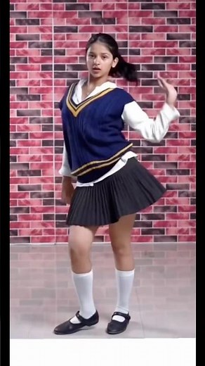 Beautiful school girl 🥰 dancing first time in school shoes and socks and school uniform 🥰❤️#grwm