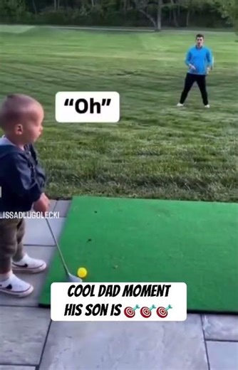 COOL #Dad Moment. Son hits a golf ball directly at his dad 🎯 #AmericanDad #Golf