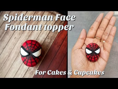 Spiderman face edible fondant topper tutorial|How to make spiderman face topper|spiderman face|Ep:99