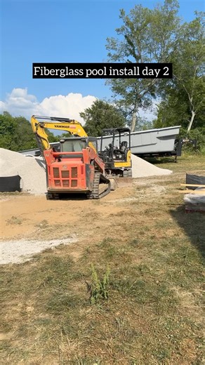 Fiberglass pool install day 2 progress! Isn’t this process so cool?! It has been amazing to watch not only the install, but to see this dream start to become reality is awesome! Stay tuned for more progress as the project continues! #poolinstallation #pooltime #pooldesign #fiberglasspools #LathamPools #olympia16pool #outdoorspace | Wilshire Collections