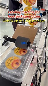 High-Speed Automatic Top Labeling Machine for Plastic Food Trays！
