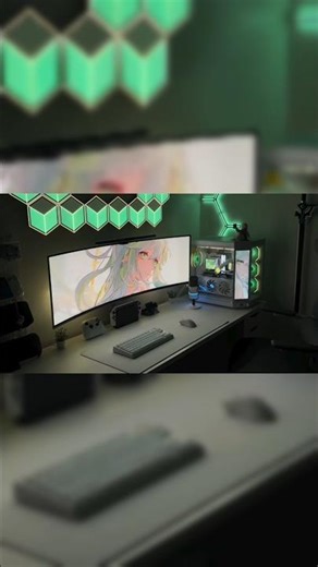 “Most Aesthetic White Girl Gaming Room Setup 2025 | Neon Glow PC Desk Tour ✨🤍
