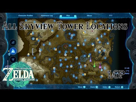 Tears Of The Kingdom | All Skyview Tower Locations Zoomed in | Walkthrough Guide