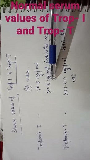 Normal serum values of Troponin-I and Troponin- T
