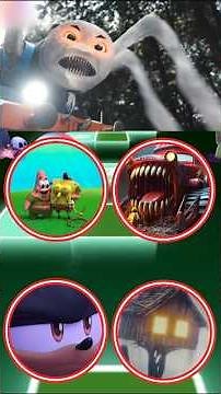 Thomas Spider Train 🆚 McQueen EXE 🆚 SpongeBob 🆚 Sonic Prime | Tiles Hop Game #coffindance #tileshop