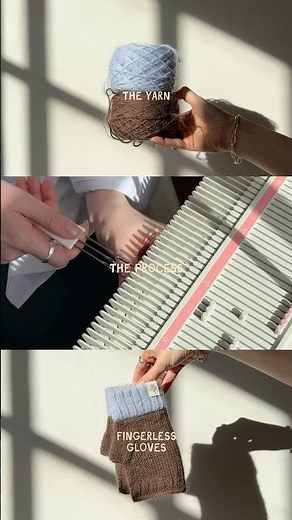 The process of knitting the fingerless gloves in 5 seconds #lk150 #knittingmachine