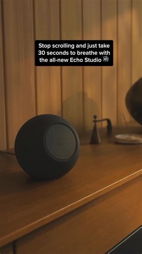 You deserve a break. 🕯️ Breathe easy with the all-new ECHO STUDIO, delivering immersive spatial sound with Dolby Atmos, and designed for Alexa . #AlexaPlus #AlexaHome #EchoStudio | Amazon Alexa