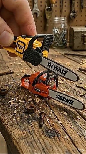 DeWalt vs Echo The ultimate showdown! #shorts #automobile#chainsaw #dewalt #miniature #woodworking