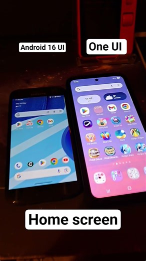 Standard Android 16 UI or One UI 8 comparison. Which Android UI do you like?