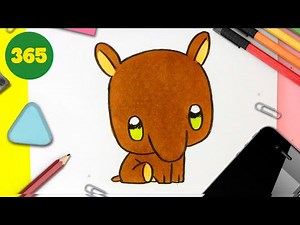 How to Draw a Cute and Kawaii tapir – Step by Step Tutorial