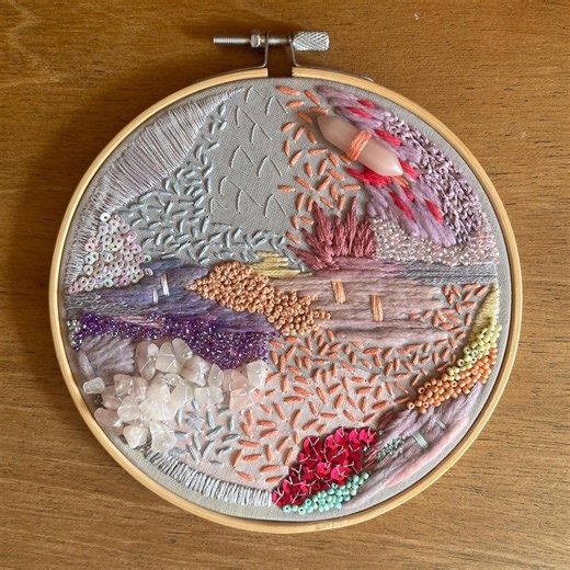 Abstract Embroidery Art - Gray - Etsy