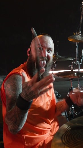 Don't blink or you'll miss Mike's trick 👀🤪 🎥 @Britt Bowman #disturbed #drumtok #drums