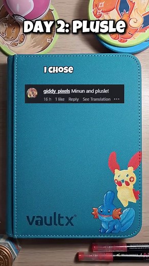Hand Painted Plusle Binder Giveaway Day 2