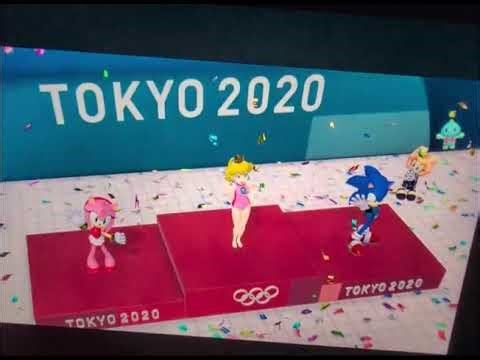 MARIO AND SONIC AT THE OLYMPIC GAMES PEACH VS AMY VS BLAZE VS DAISY SWIMMING AND GYMNASTICS