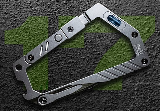 Titanium EDC carabiner 17 function multitool