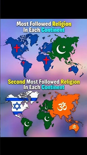 Religion by Continent: Most Followed vs Second Most Followed