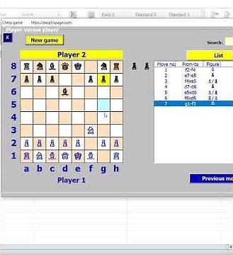 Checkmate in 5 moves Chess in Excel