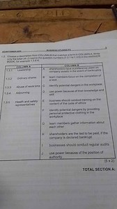 BUSINESS STUDIES P21.3 Choose a description from COLUMN B tha... | Filo