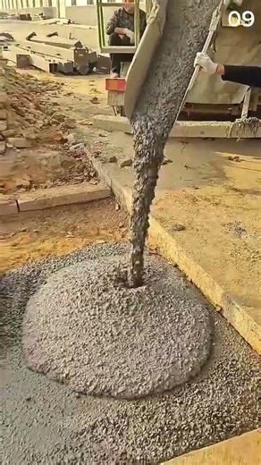 the process of applying cement mixture to cast the road