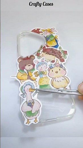 DIY Cute Sticker Phone Case Tutorial 💙✨ #shorts #mobilecover