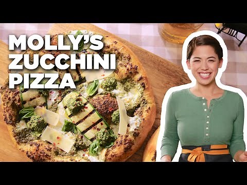 Molly Yeh's Zucchini Pizza with Basil Mint Pesto | Girl Meets Farm | Food Network
