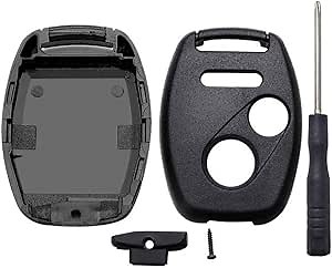 3 Buttons Key Fob Keyless Entry Replacement Remote Shell Case Fit for Honda Accord/Civic/CR-V/Fit/Odyssey/Pilot/Ridgeline/CR-Z (Black)