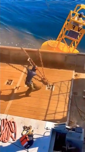 Anchor dropping in offshore operation #maritimejobs #offshorejob #anchordown #anchorchain