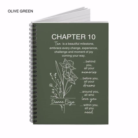 10th Birthday Gift Notebook – Personalized Journal With Custom Name & Birth Month Flower, Chapter 10 Keepsake for Kids - Etsy