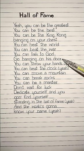 Hall of Fame lyrics by The Script 🔥❤️ #newmusic #trending #music #halloffame