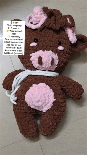 Crochet Cow Tutorial 🐄✨ Beginner Friendly & Super Cute! #shorts
