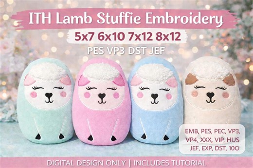 ITH Lamb Stuffie Embroidery Design | Sheep Plush in the Hoop | Baby Gift Soft Toy Pattern - Etsy