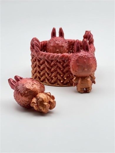 Mini Labubu Style Babies in a Basket: 3D Printed - Etsy