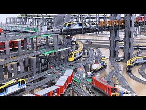 LEGO Train Track Setup #05 | 400m Tracks, Big Bridges, Train Elevator & Automated Switches