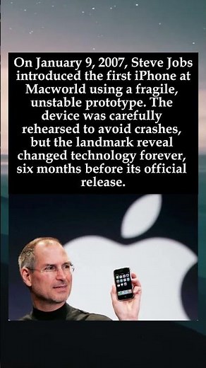 The Risky Debut: When Steve Jobs Unveiled the First iPhone in 2007 #iPhone #SteveJobs #Apple