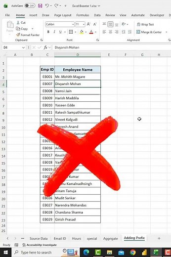 How Add PREFIX in Excel #excel #shorts #exceltips #exceltricks