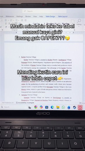 Cara Cepat Mengubah Teks Menjadi Tabel untuk Skripsi