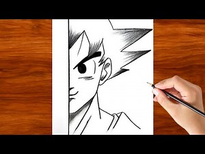 Easy Anime Drawing | How to Draw Goku Super Saiyan | Anime Drawing Tutorial for Beginners