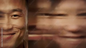 A fast-paced, multi-screen montage of diverse and happy multicultural faces. This video compilation shows smiling men and women of all ages and ethnicities in a dynamic split-screen format.