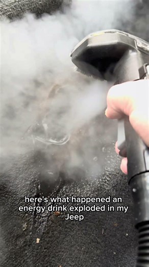 Is this the most disgusting sticky soda can explosion ever? 🤢😱 #steamcleaning #detailing