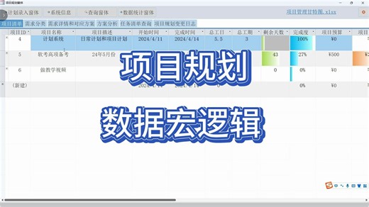 Access应用—计划—项目规划—数据宏逻辑