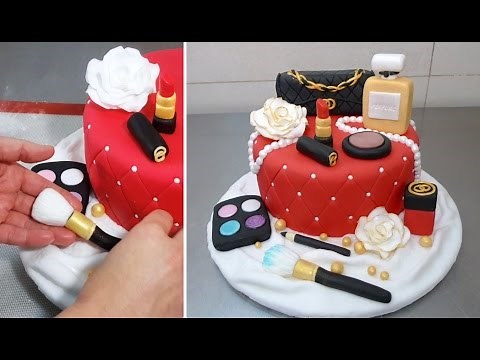 MAKEUP Fashion Cake | How To Make *Torta Maquillajes by Cakes StepbyStep