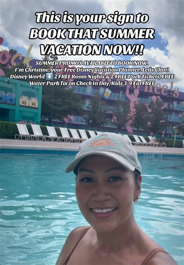 ✨ FREE, FREE, FREE! ✨ Bookings Open Today for a Limited Time Offer on Walt Disney World’s Summer Deals! 🏰🍽️ Here’s what you can enjoy: ✔️ TWO FREE room nights ✔️ TWO FREE theme park days when you purchase a select 4-night, 4-day (or longer) Walt Disney World room & ticket package That means at least SIX magical days to explore the parks, relax at your resort, and enjoy your favorite attractions! FREE Water Park Admission on Check In Day! 🌊 Take the family for a splash in the wave pool to keep