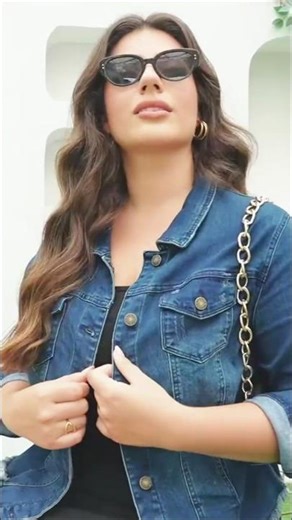 How to Style Plus Size Denim Jacket Perfectly | #plussizejeans #curvystyle #youtubeshorts