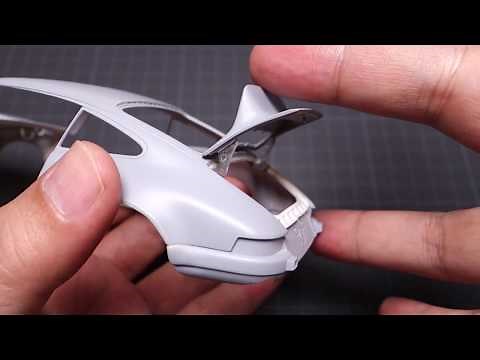 Porsche 911 '73 Carrera RS engine hood opening and closing commentary (Fujimi 1/24 kit)