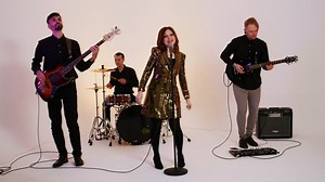 Pop band playing on a white background - Free Stock Video